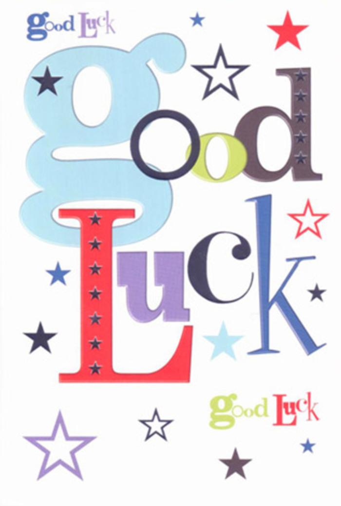 This vibrant good luck card, crafted with a florist's cheerful eye, is a joyful snapshot of encouragement that mirrors the friendly spirit of Esher. Each letter in 'Good Luck' bursts forward in a lively interplay of blocky blues, spirited reds, and lush garden greens, their varied forms reflecting the playful diversity found at Esher's bustling farmers' market. Shadows and shapes from the typography weave together into a warm, animated conversation, while a constellation of hand-drawn stars scatters enthusiastically across the gleaming white canvas-some stars bright as the midday sun above Sandown Park, others whispering in faded pastels like distant possibilities. The card's surface, smooth and inviting, feels pleasingly substantial, as if each message is tucked between its layers of crisp cardstock. There's an affection in its design, reminiscent of the laughter and gentle encouragement that fill Esher's neighbourhood gatherings. More than a simple note, this card is a lucky charm in paper form, charged with hope and positive energy-ready to be handed to a friend or family member charting a new course, or perhaps tucked alongside a fresh-cut posy delivered locally. Its modern yet heartfelt design is a genuine reflection of Esher's supportive community: welcoming, vibrant, and always wishing you well.
